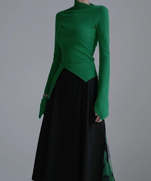 Diagonally Neck Asymmetry Top